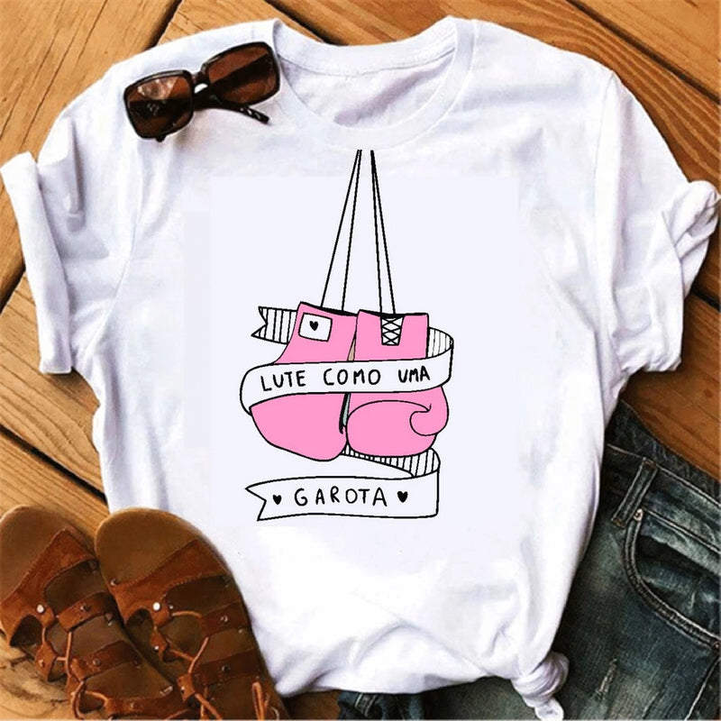 Promoção Camiseta T-shirt Feminina Branca Escolha Sua Estampa