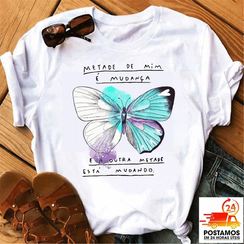 Promoção Camiseta T-shirt Feminina Branca Escolha Sua Estampa