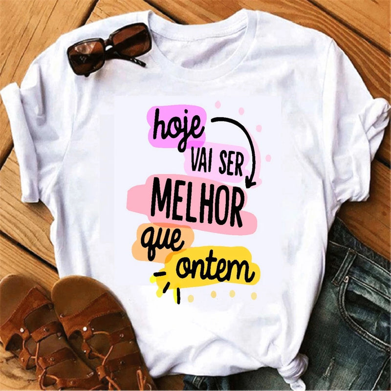 Promoção Camiseta T-shirt Feminina Branca Escolha Sua Estampa