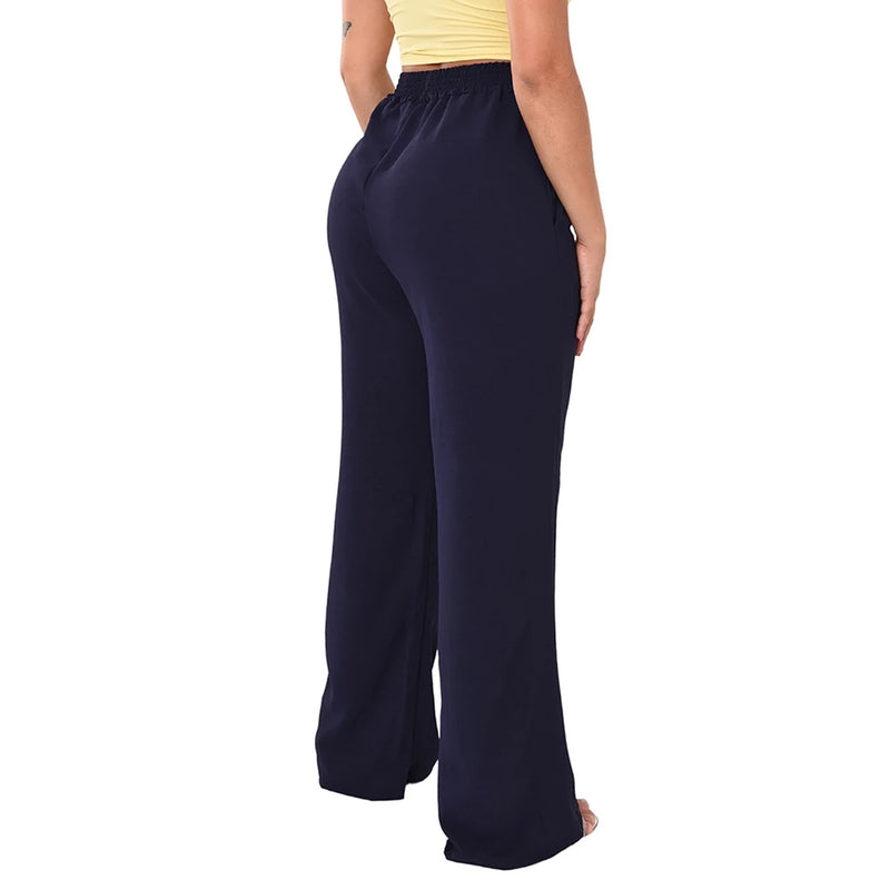 Calça Pantalona Feminina Cintura Alta Tendência Moda Envio Imediato