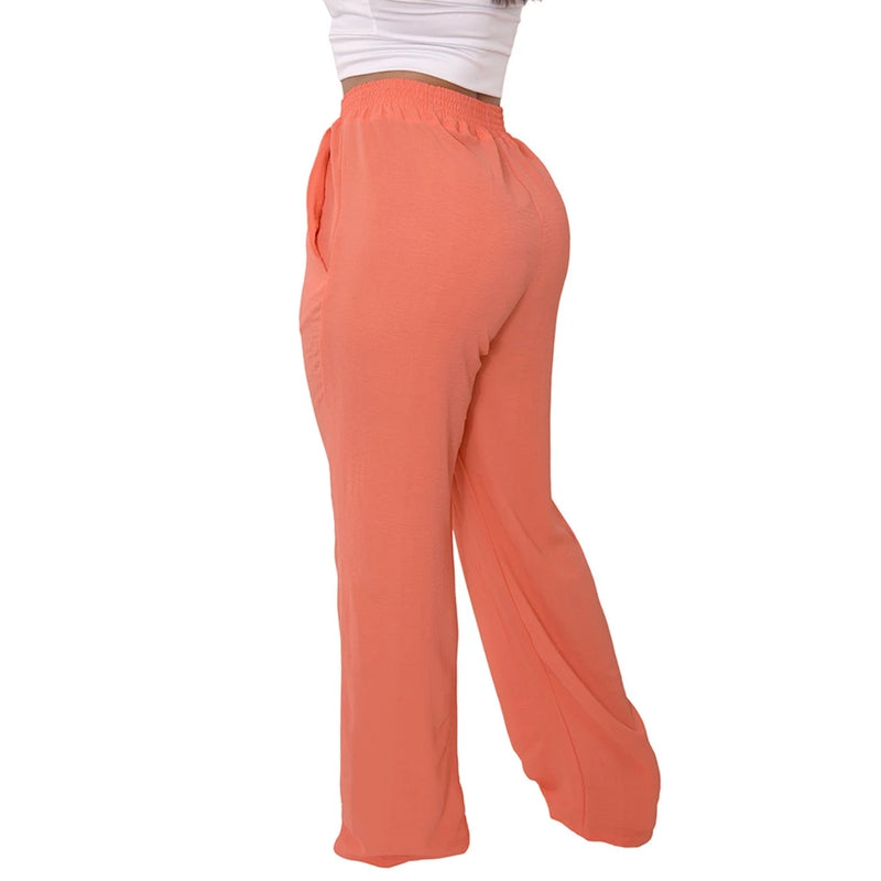 Calça Pantalona Feminina Cintura Alta Tendência Moda Envio Imediato